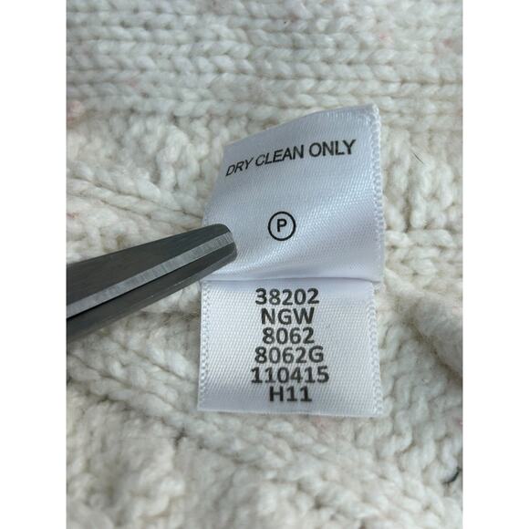 Hanna Andersson Sweater Dress Girls SZ 70 6-12 Mos Cable Knit Floral Embroidery - Picture 7 of 9